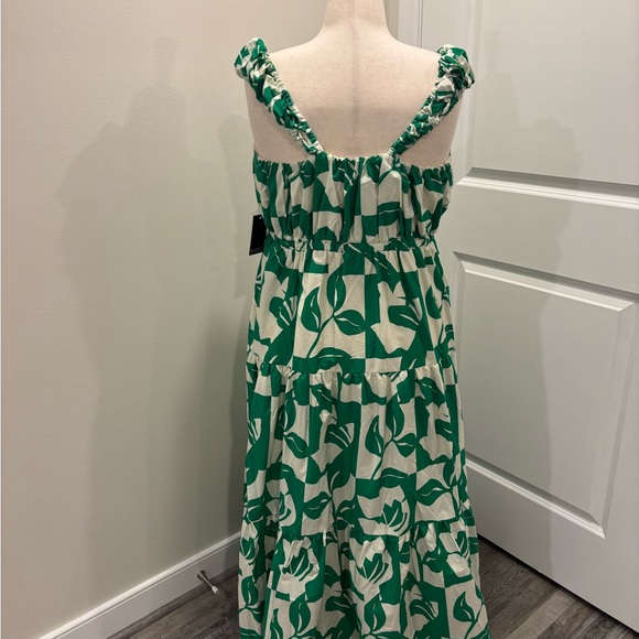 Eloquii Green Ruched Tie Front Maxi Sundress - Picture 2 of 2